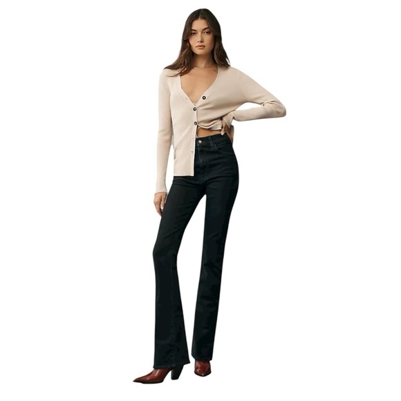 FAVORITE DAUGHTER The Valentina Super High Rise Flare Jeans Boulder Size 31 NEW - Picture 1 of 10